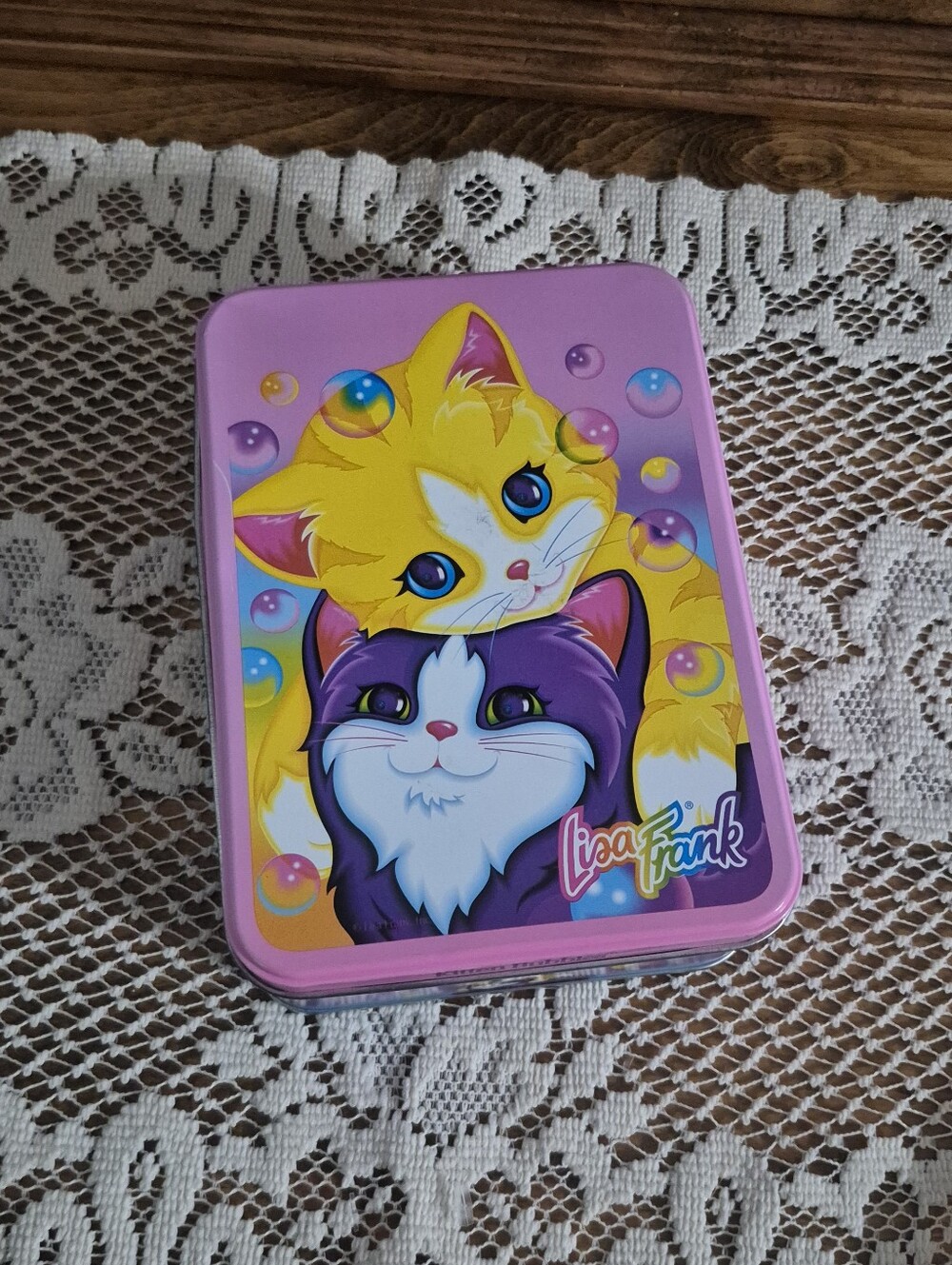 Lisa Frank Collectors Tin Kitten Bubbles With Notepad